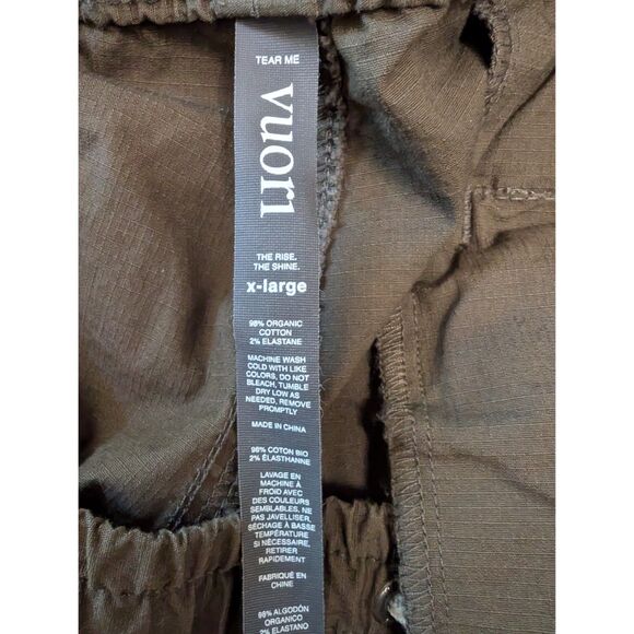 Vuori Ripstop Drawstring Pants Women XL XLarge Olive Green VW450 Organic Cotton - Picture 5 of 9